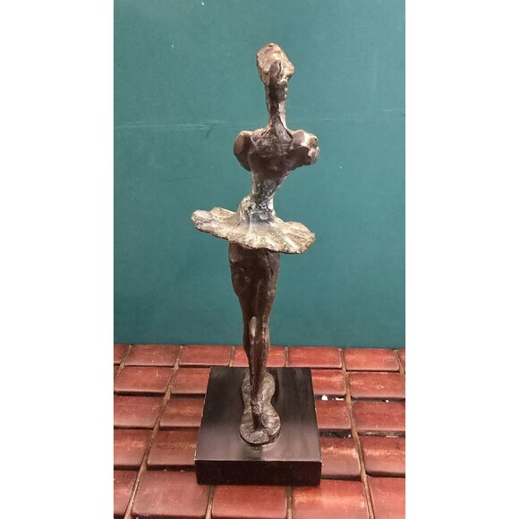 Brutalist Forged Bronze Alberto Giacometti Style Ballerina Dancer Sculpture 10" - Picture 4 of 6